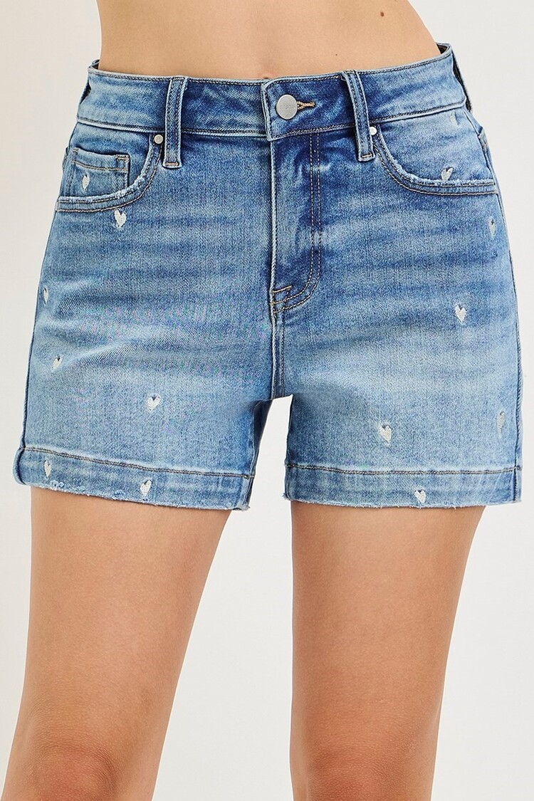 Risen Risen - 6638 Embroidery Heart Short