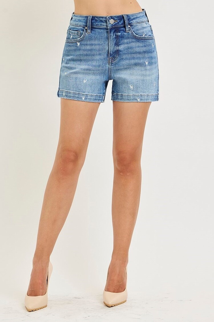 Risen Risen - 6638 Embroidery Heart Short