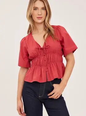 Gentle Fawn Gentle Fawn - IONA Peplum Front Button Top
