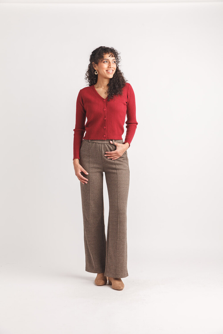 Papillon Papillon - Ribbed Cropped Cardigan