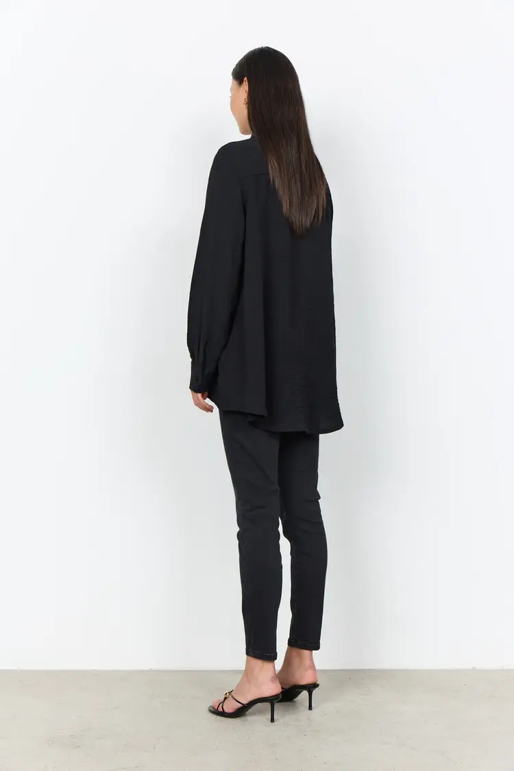 Soya Concept Soya Concept - CATH 13  LS Collared Button Down High/Low Blouse