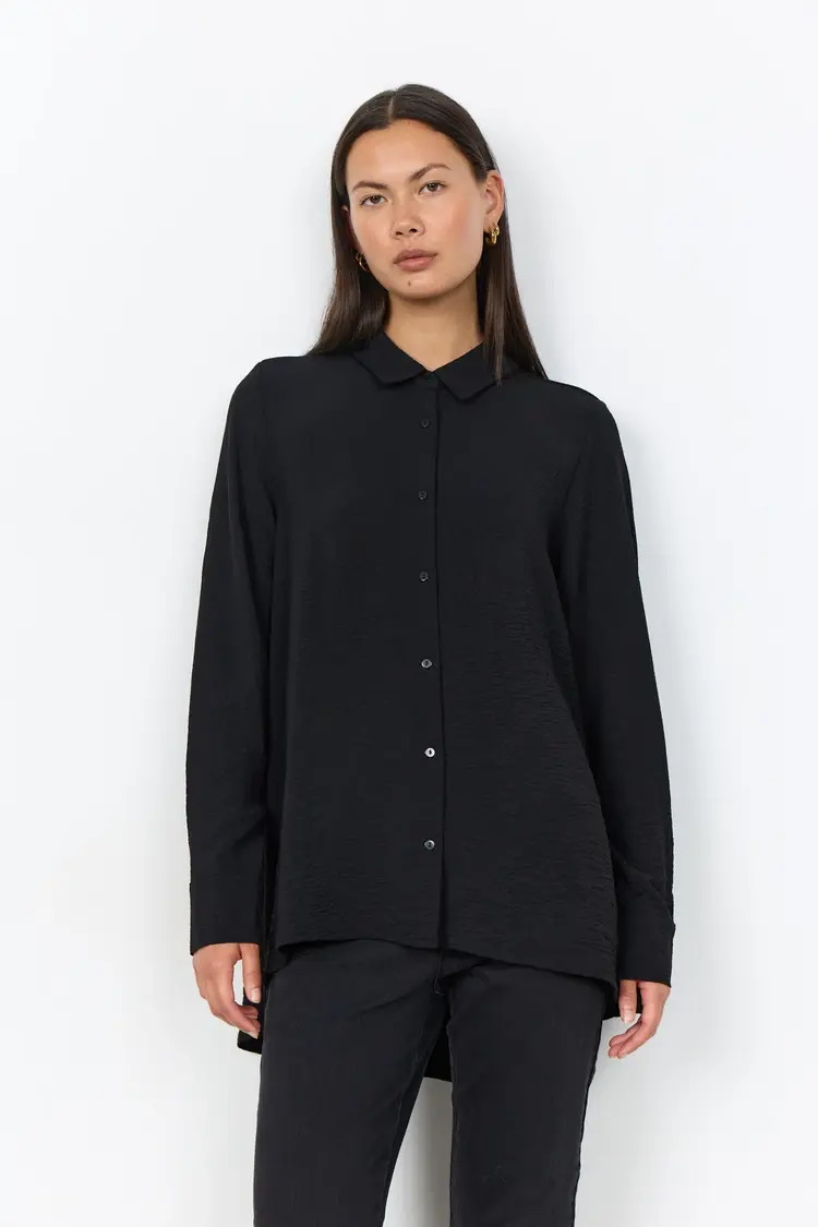 Soya Concept Soya Concept - CATH 13  LS Collared Button Down High/Low Blouse