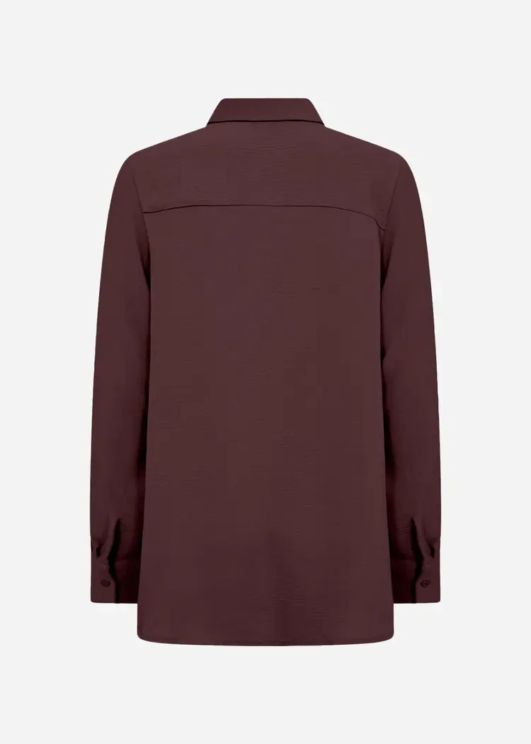 Soya Concept Soya Concept - CATH 13  LS Collared Button Down High/Low Blouse