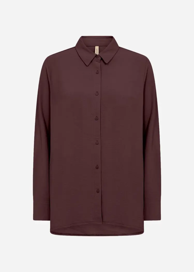Soya Concept Soya Concept - CATH 13  LS Collared Button Down High/Low Blouse