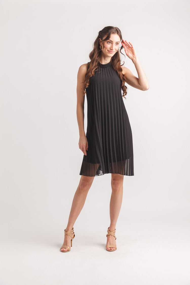 Papillon Papillon - Pleat Mock Neck Dress