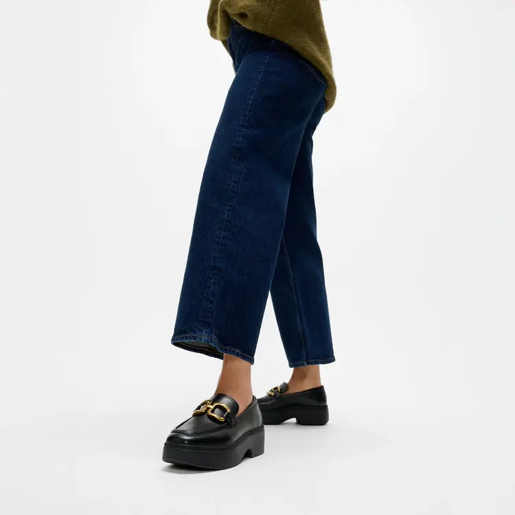 Fit Flop FitFlop - F-Luma Square-Chain Leather Demi-Wedge Loafers