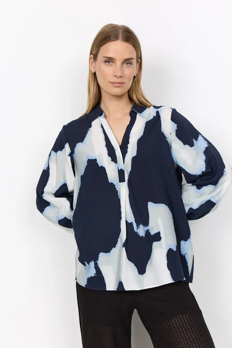 Soya Concept Soya Concept - GLADIS 1 Collared V-Neck Blouse