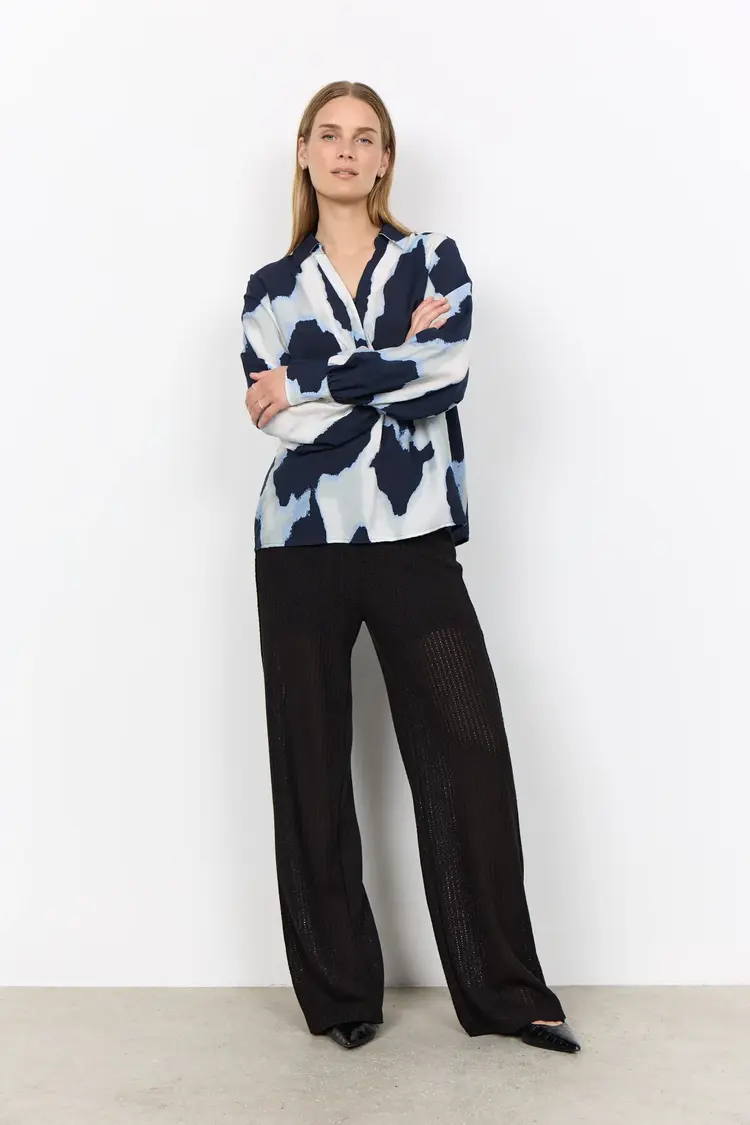 Soya Concept Soya Concept - GLADIS 1 Collared V-Neck Blouse