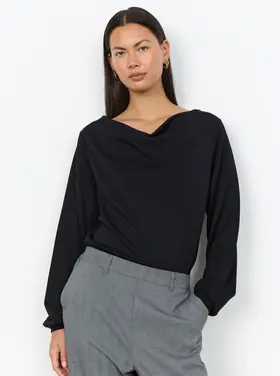 Soya Concept Soya Concept - BANU 333 Soft Draped Neckline LS Top