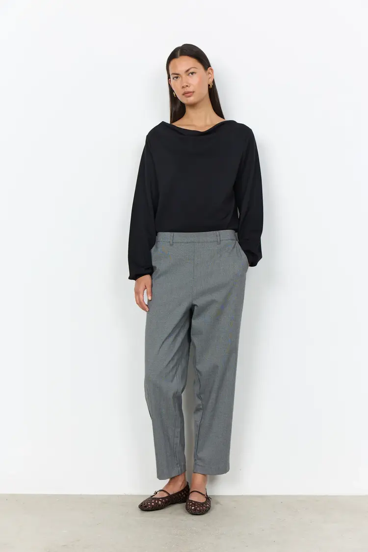 Soya Concept Soya Concept - BANU 333 Soft Draped Neckline LS Top
