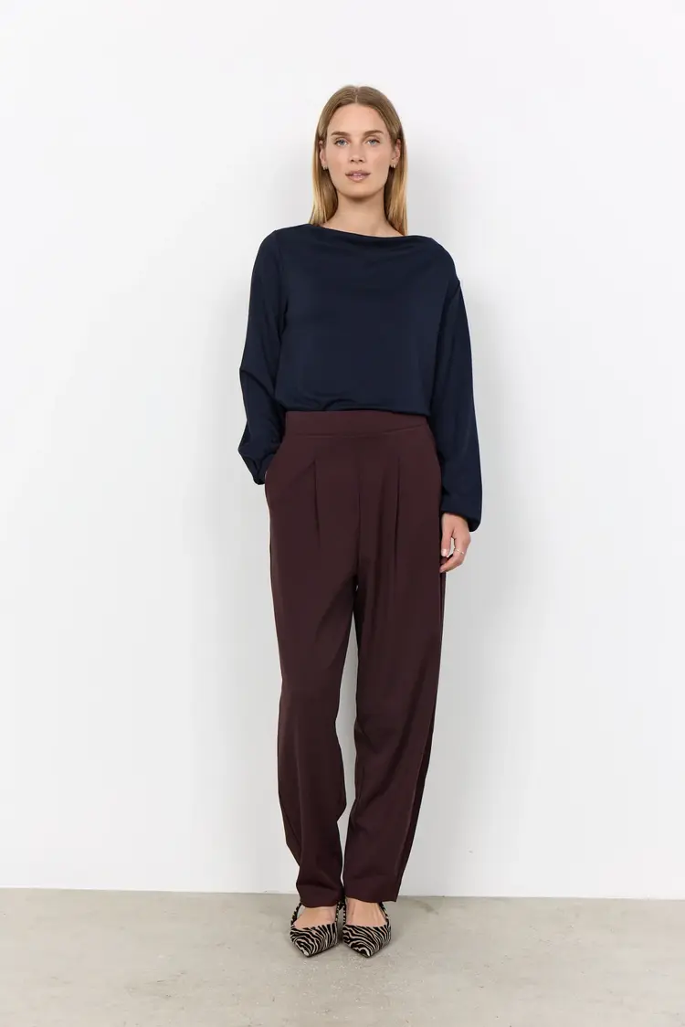 Soya Concept Soya Concept - BANU 333 Soft Draped Neckline LS Top