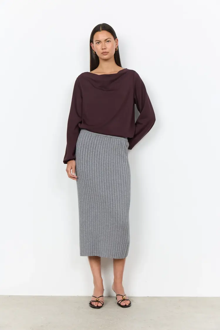 Soya Concept Soya Concept - BANU 333 Soft Draped Neckline LS Top