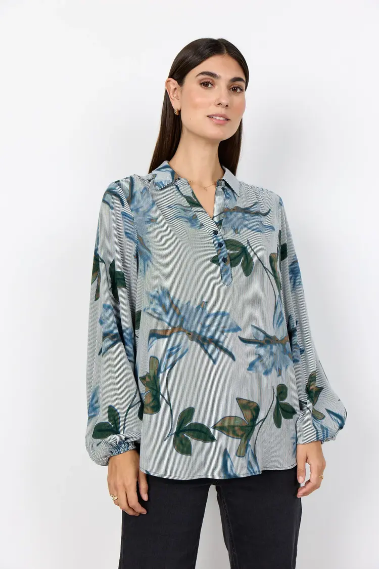 Soya Concept Soya Concept - GINA 2  LS Floral Print Top