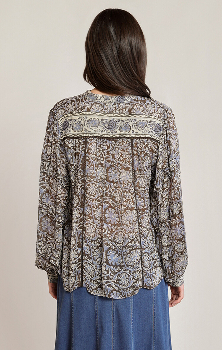 Black Tape Black Tape - Orchid Print Blouse