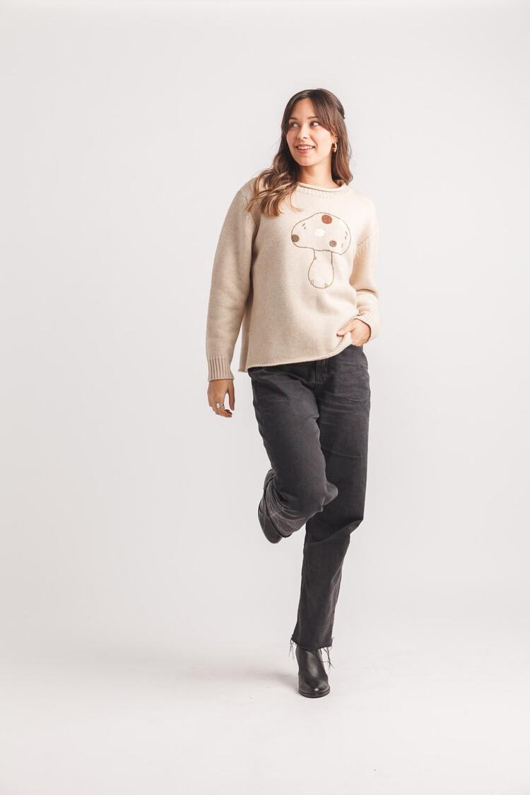 Papillon Papillion - Embroidered Mushroom Sweater