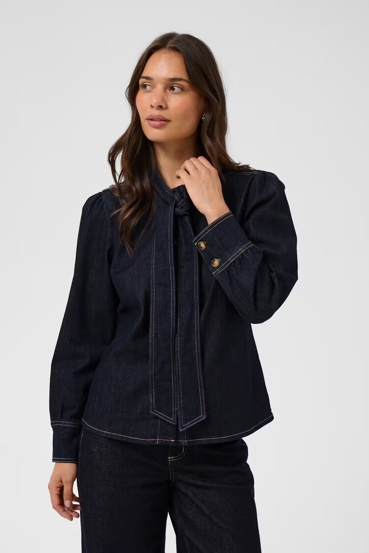 Kaffe Kaffe - MOLLY   w/Neck Tie Denim Shirt