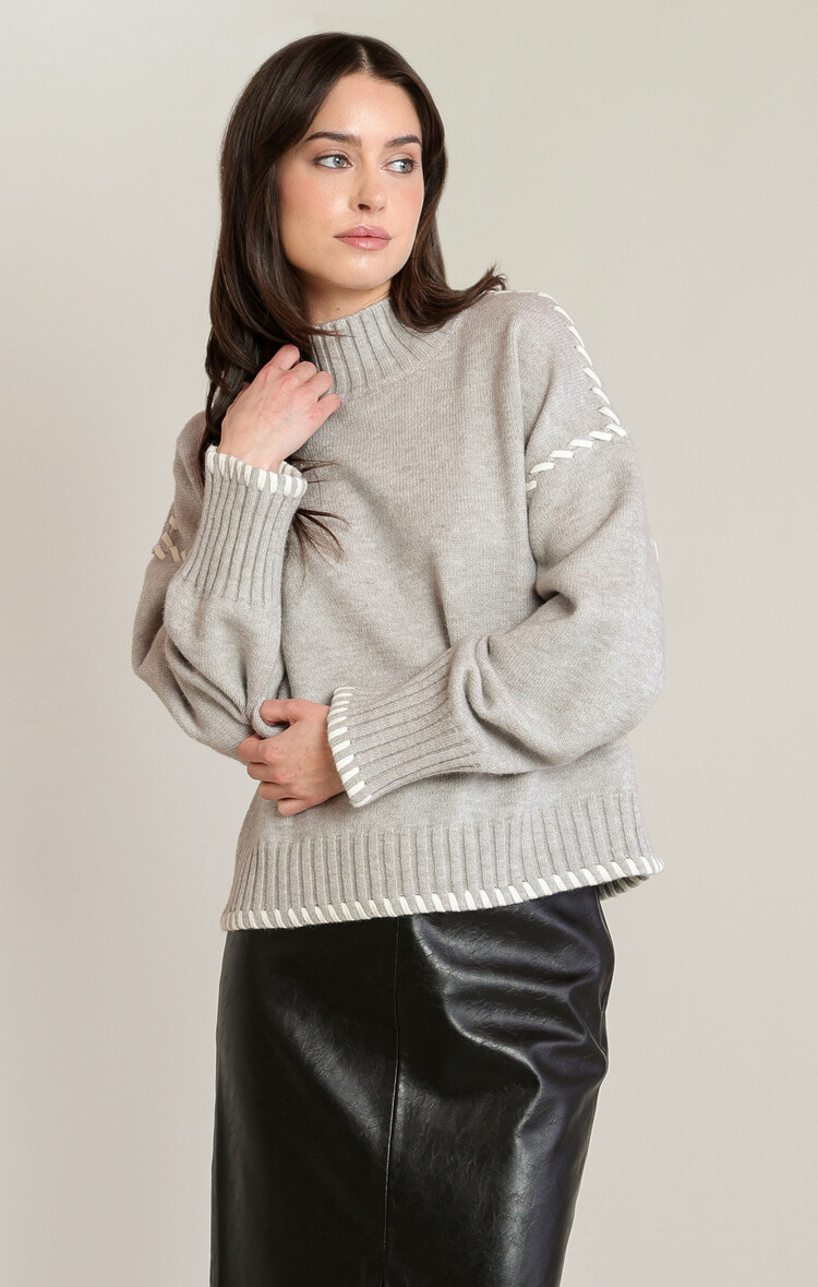 Black Tape Black Tape - Stitch Turtleneck Sweater