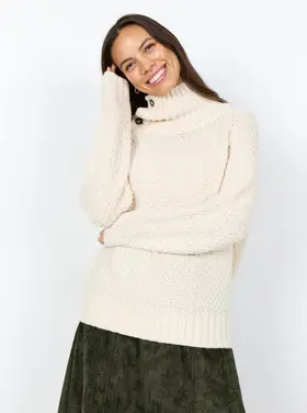 Soya Concept Soya Concept - HALIME 1 Side Button Neck Sweater