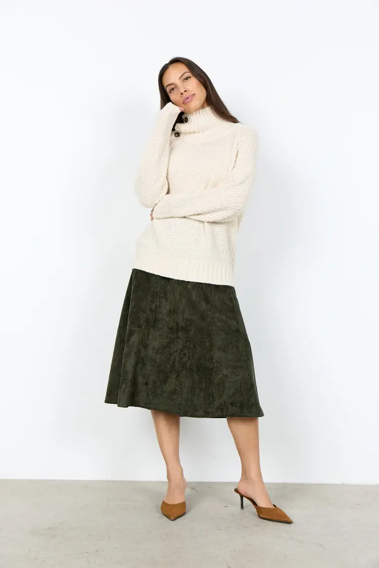 Soya Concept Soya Concept - HALIME 1 Side Button Neck Sweater