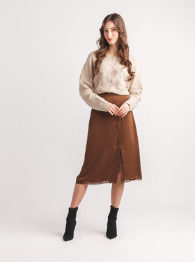 Papillon Papillon - Satin Skirt With Lace Trim
