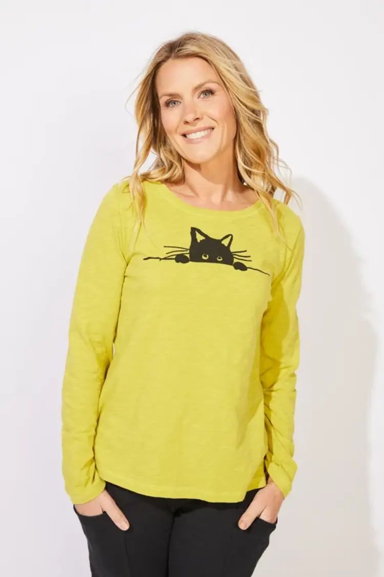 Escape Escape - LS Crew Tee Sneaky Cat