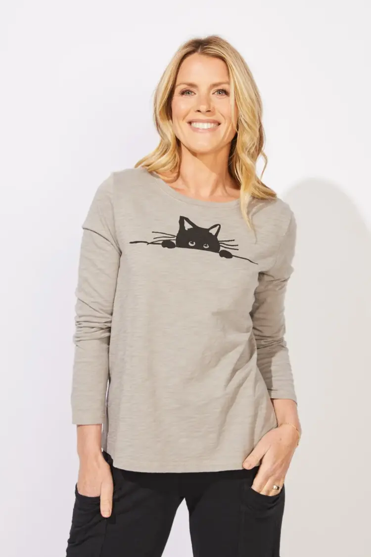 Escape Escape - LS Crew Tee Sneaky Cat