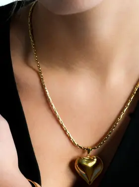 Hackney Nine Hackney Nine - ABEL Engineered Chain w Puffy Heart in Gold