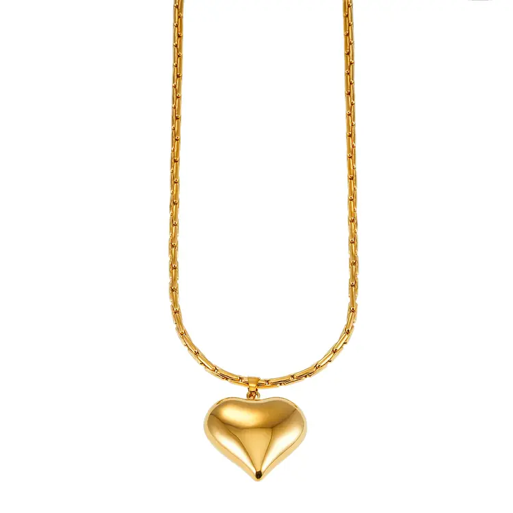 Hackney Nine Hackney Nine - ABEL Engineered Chain w Puffy Heart in Gold