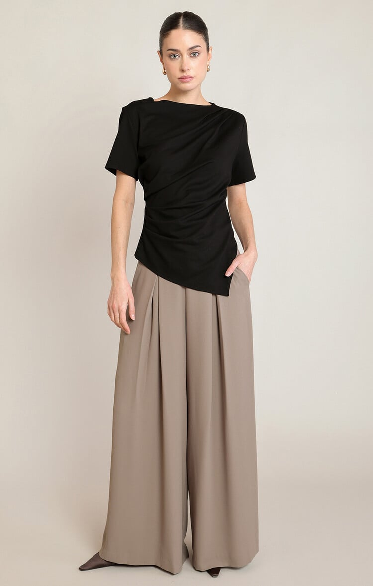 Black Tape Black Tape - Draped Asymmetric T-Shirt
