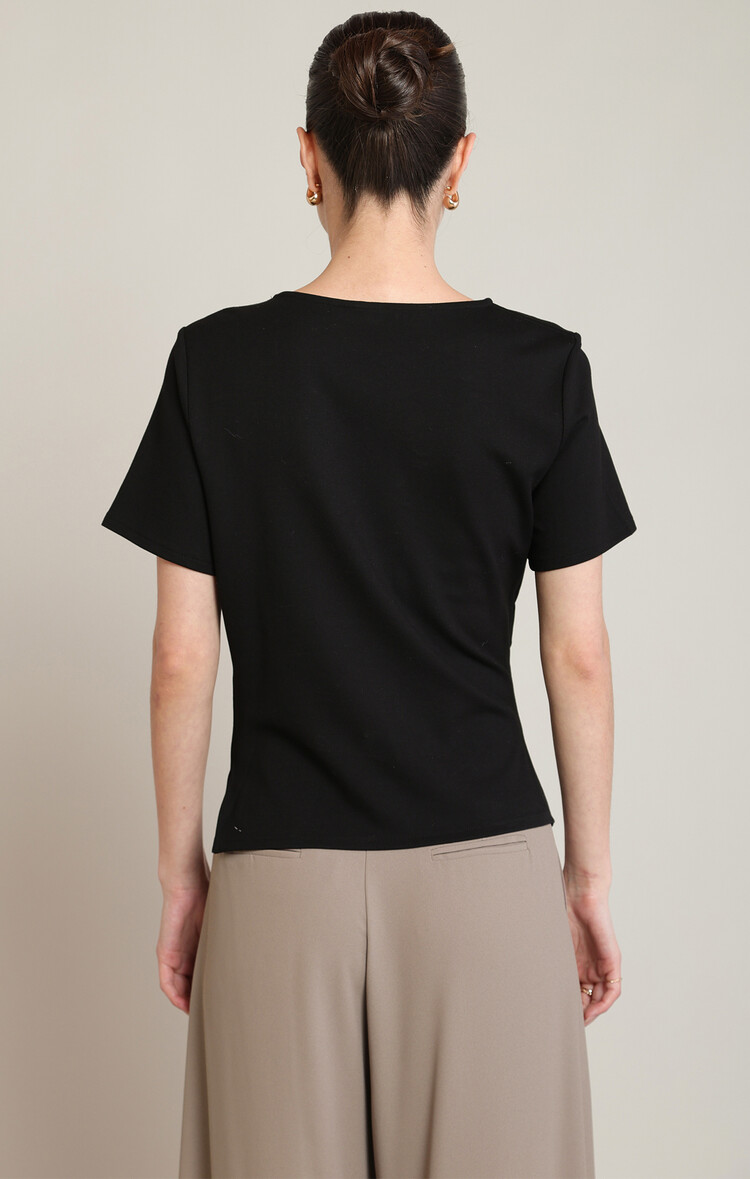 Black Tape Black Tape - Draped Asymmetric T-Shirt