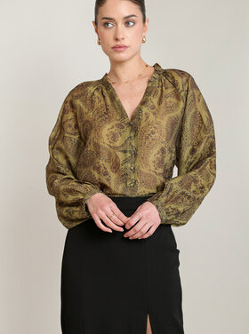 Black Tape Black Tape - Paisley Button Front Blouse