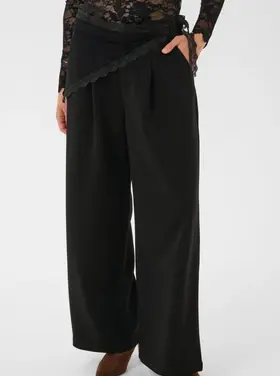 Cream Cream - BINE Lace Belt Wide Leg Pant
