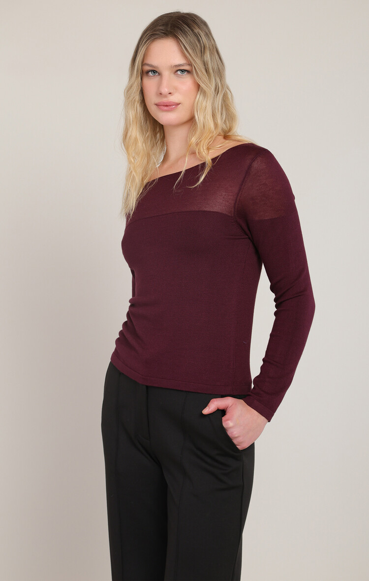 Black Tape Black Tape – Boat Neck Sheer Top