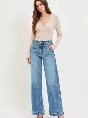 Risen Risen - PW20000 HR Wide Leg Stretchy Jean
