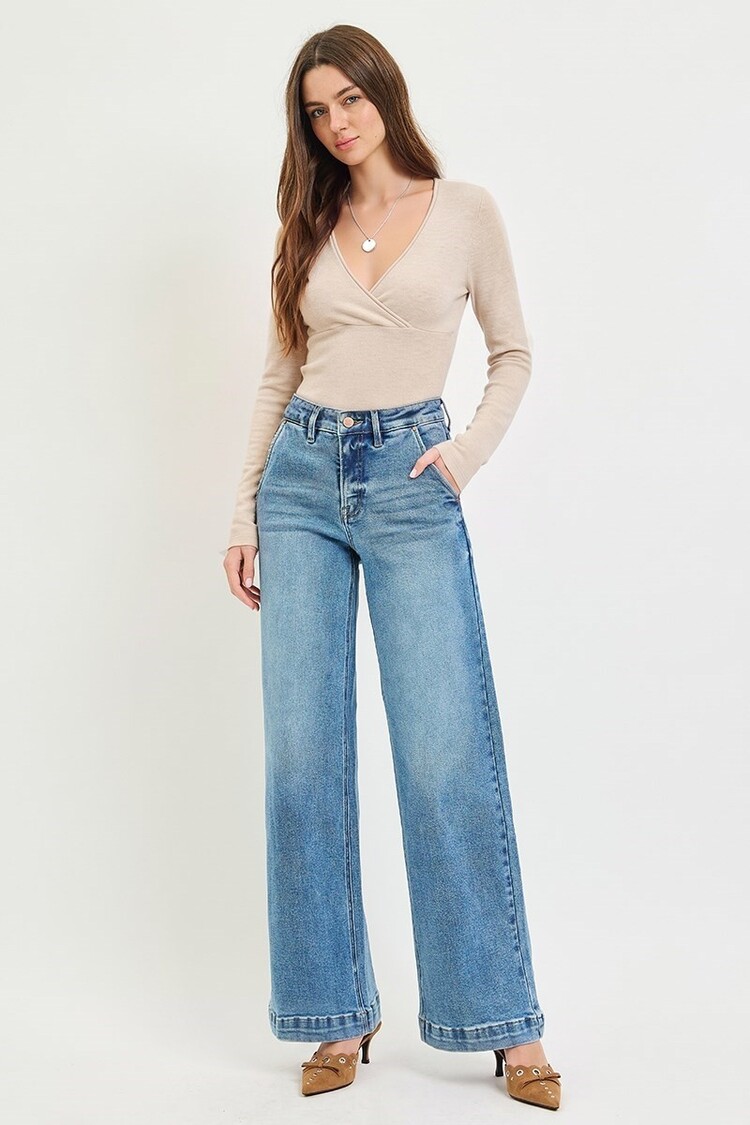 Risen Risen - PW20000 HR Wide Leg Stretchy Jean