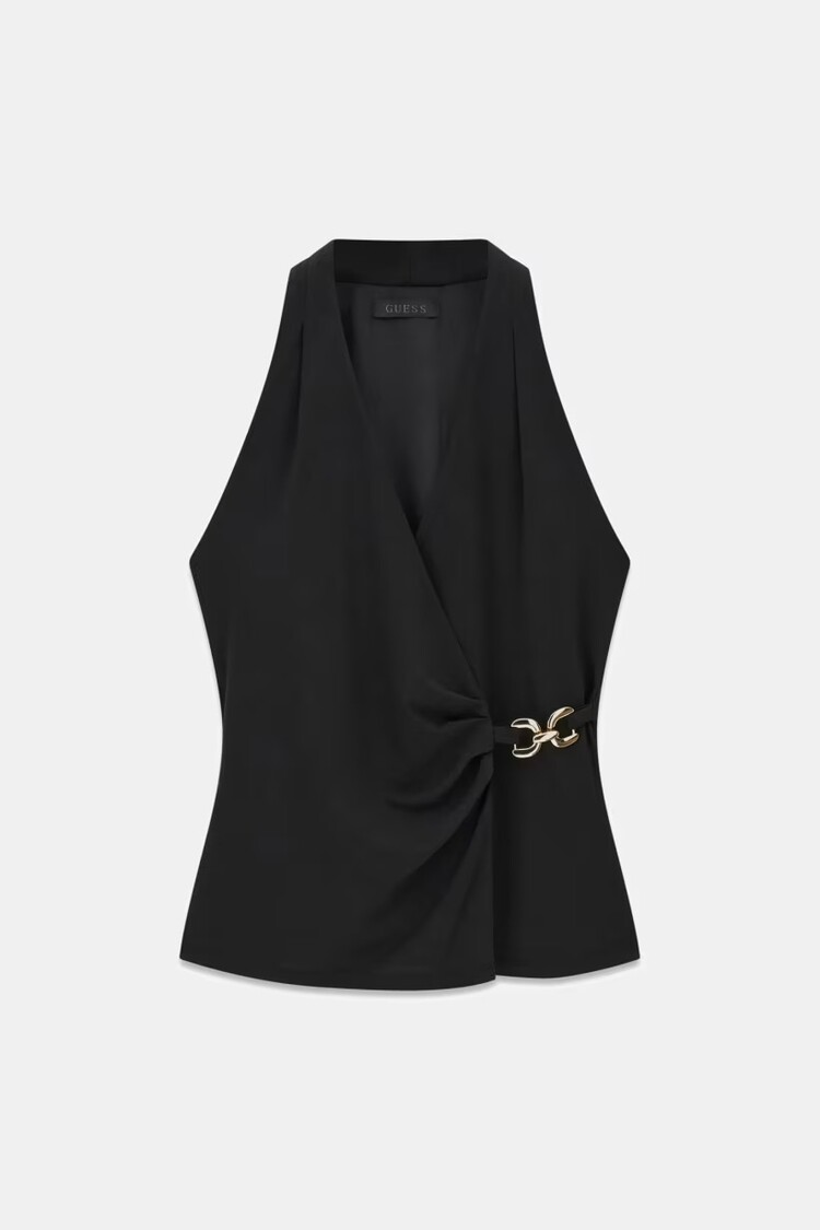 Guess Guess? - SL JAZLYN Pleated Top w/ Gold Hardware