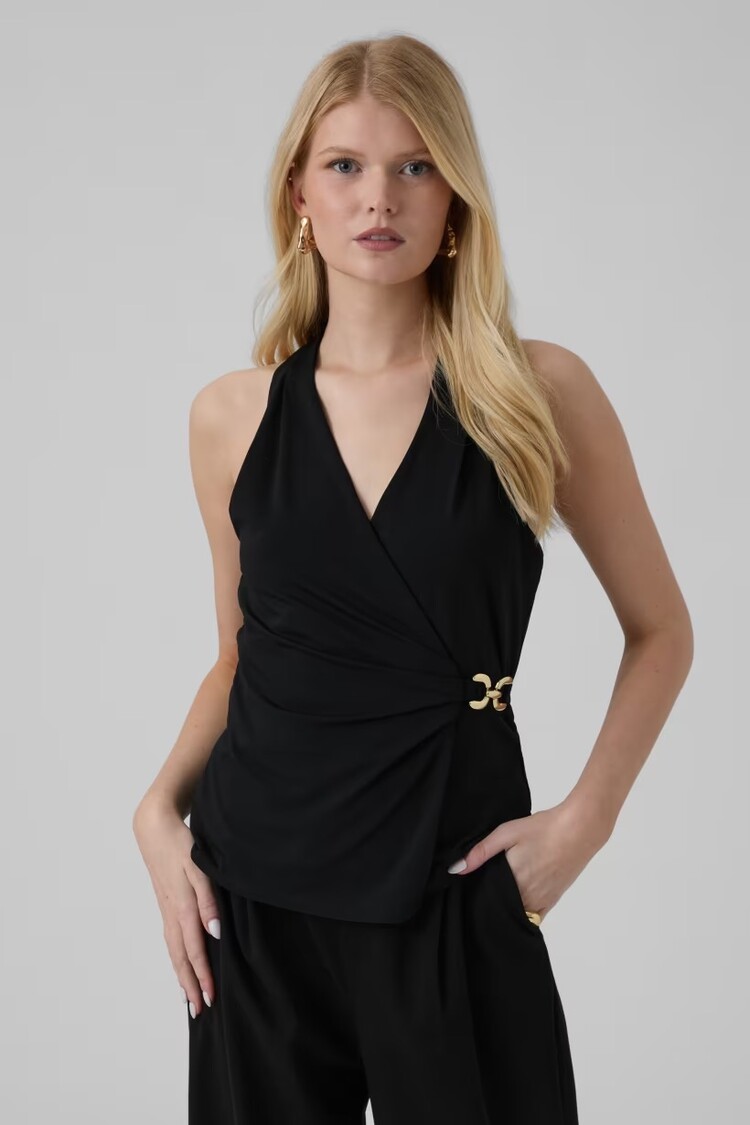 Guess Guess? - SL JAZLYN Pleated Top w/ Gold Hardware