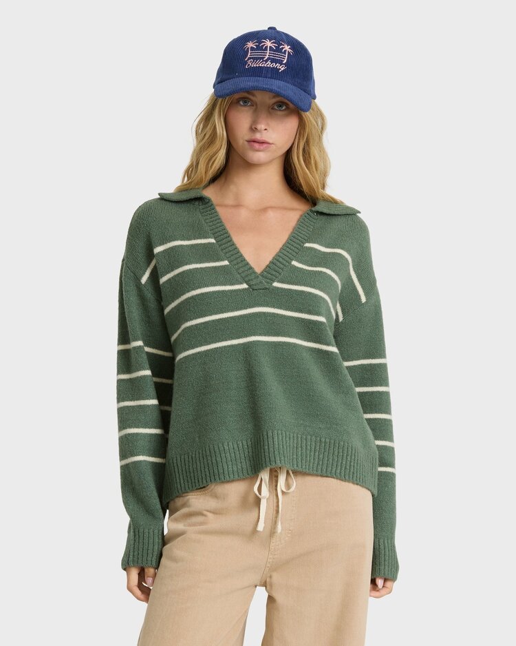 Billabong Billabong - Bennie V Neck Stripe Sweater