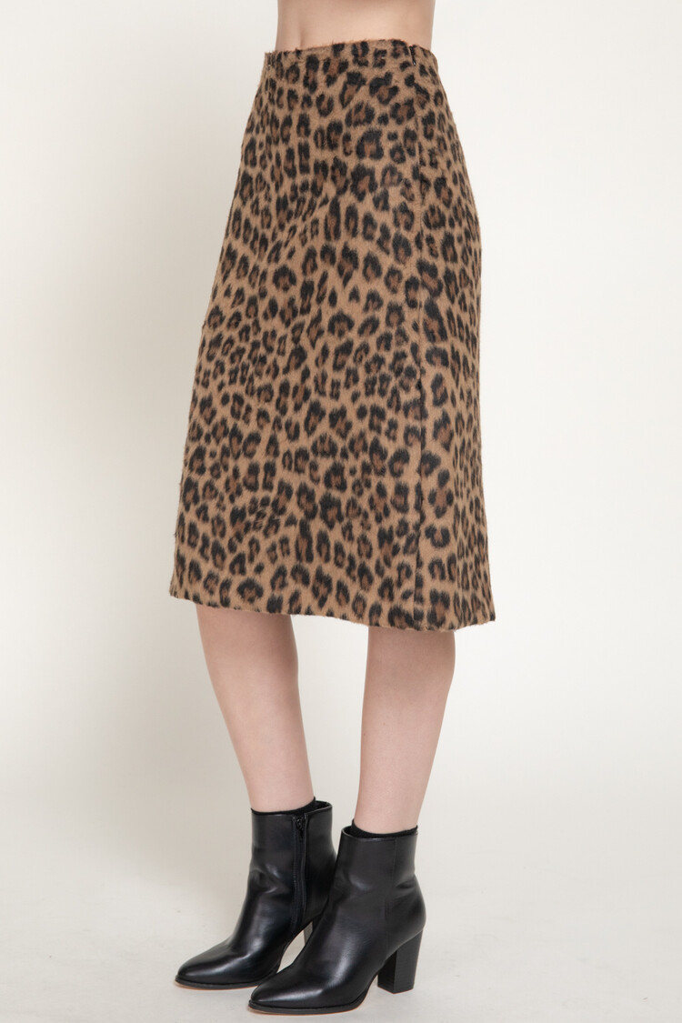 Active USA Active Basic - Leopard Midi Skirt