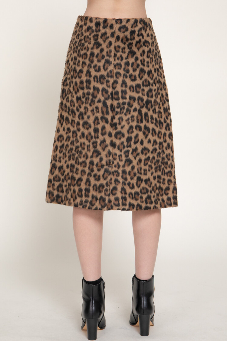 Active USA Active Basic - Leopard Midi Skirt