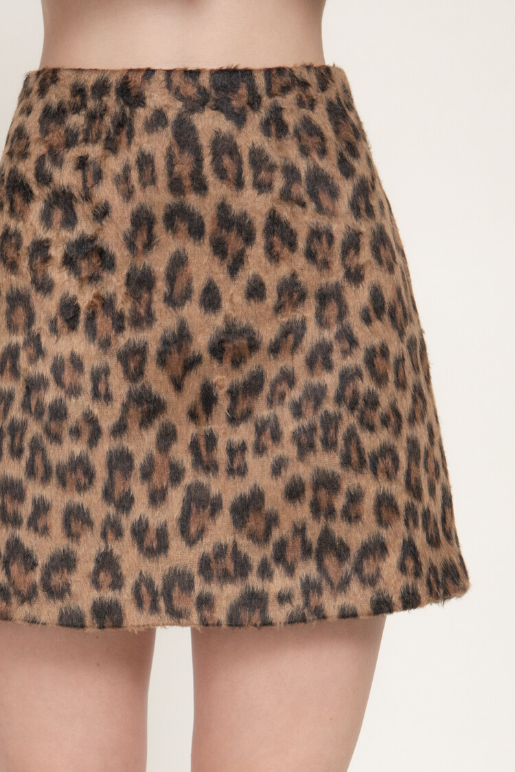 Active USA Active Basic - Leopard Print Skirt Mini