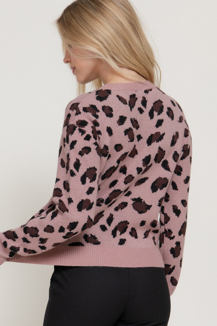Active USA Active Basic - Leopard Print Sweater