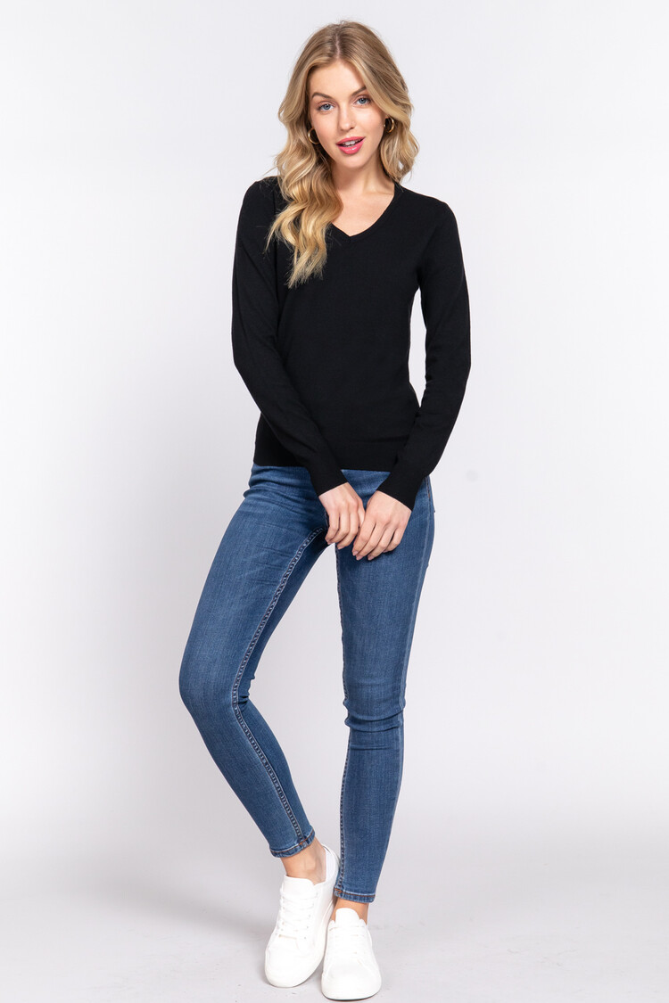 Active USA Active Basic -V-Neck Sweater