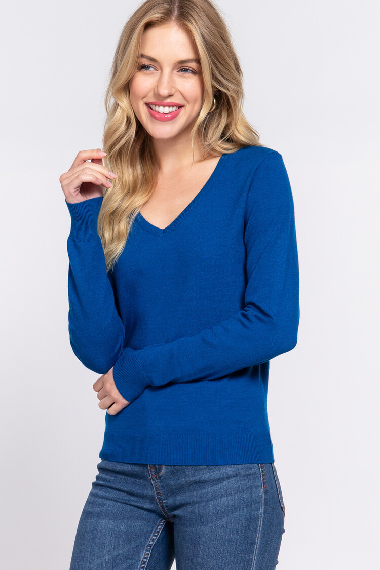 Active USA Active Basic -V-Neck Sweater