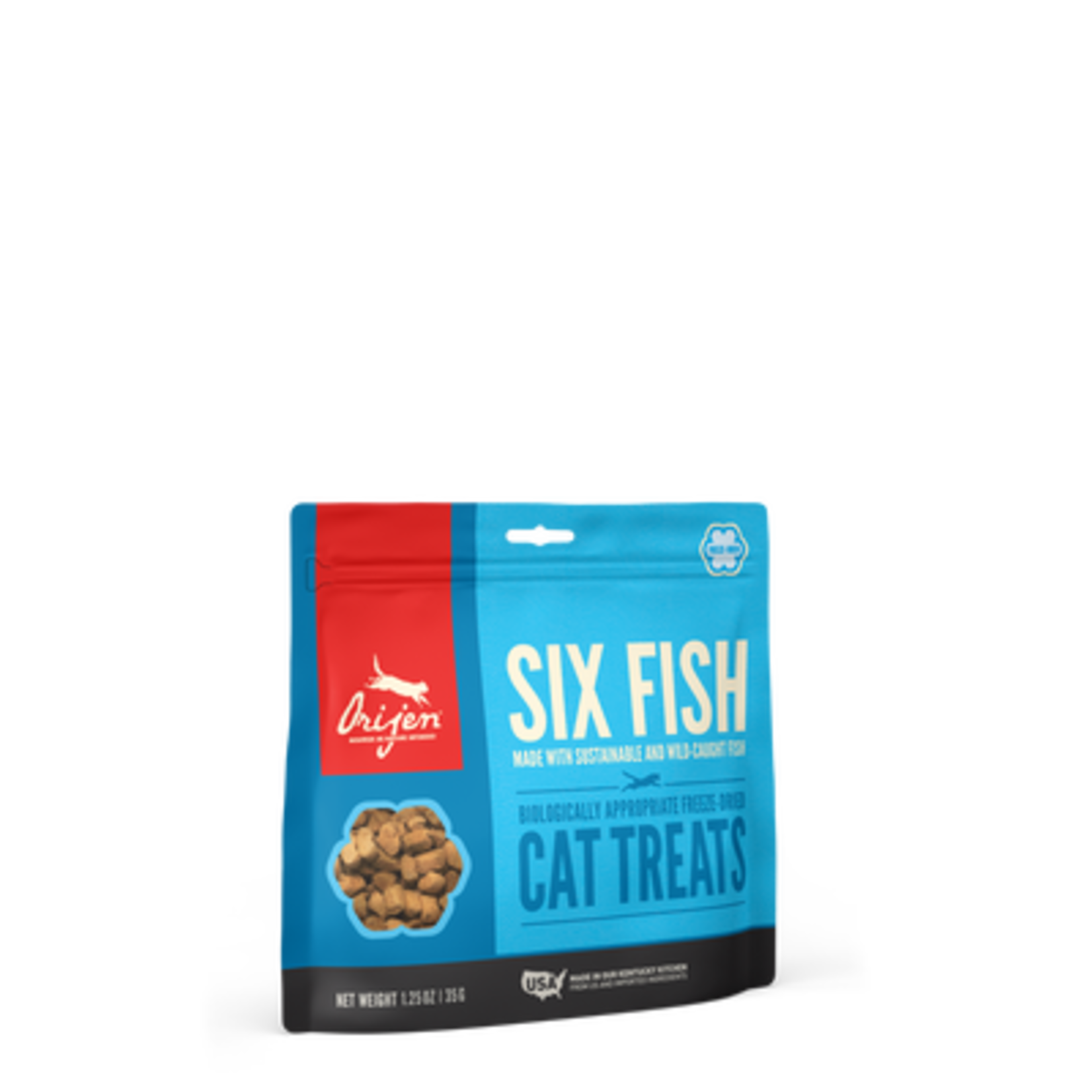 Orijen Orijen Freeze Dried Cat Treats 6 Fish Recipe with Sustainable & Wild-Caught Fish Mackerel, Flounder, Monkfish, Herring, Redfish, & Hake1.25oz