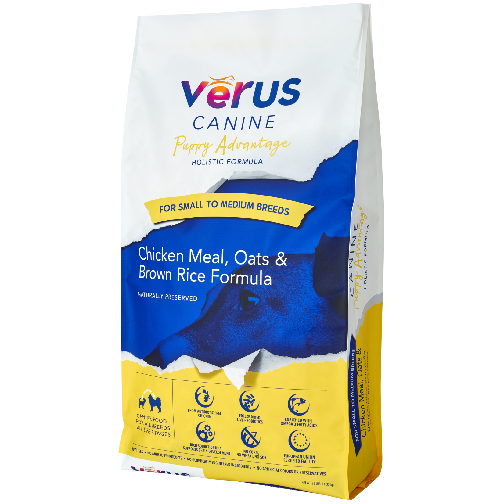Verus Verus Dry Dog Food Small and Medium Breed Puppy Advantage Chicken Meal, Oats, & Brown Rice Holistic Formula Grain Inclusive