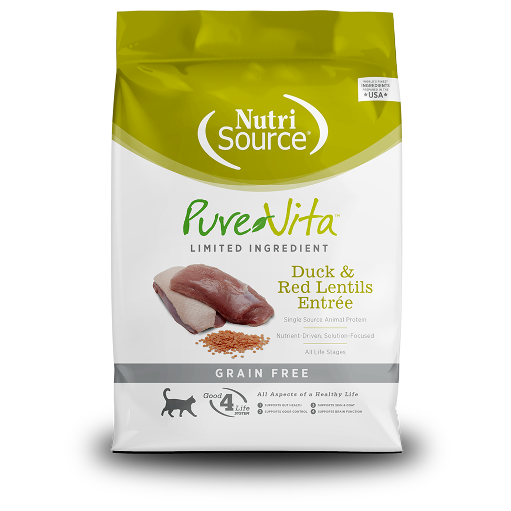 NutriSource Nutrisource Pure Vita Dry Cat Food Duck & Red Lentils Entree Limited Ingredient Grain Free