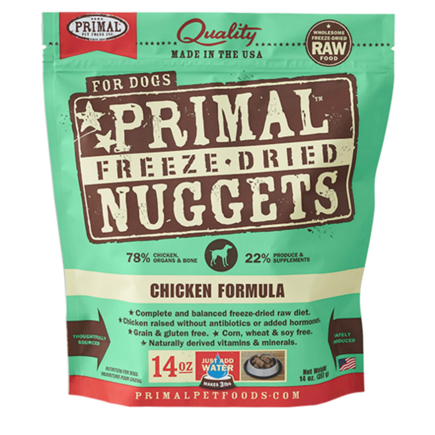 Primal Primal Freeze Dried Raw Dog Food Chicken Formula Nuggets 14oz