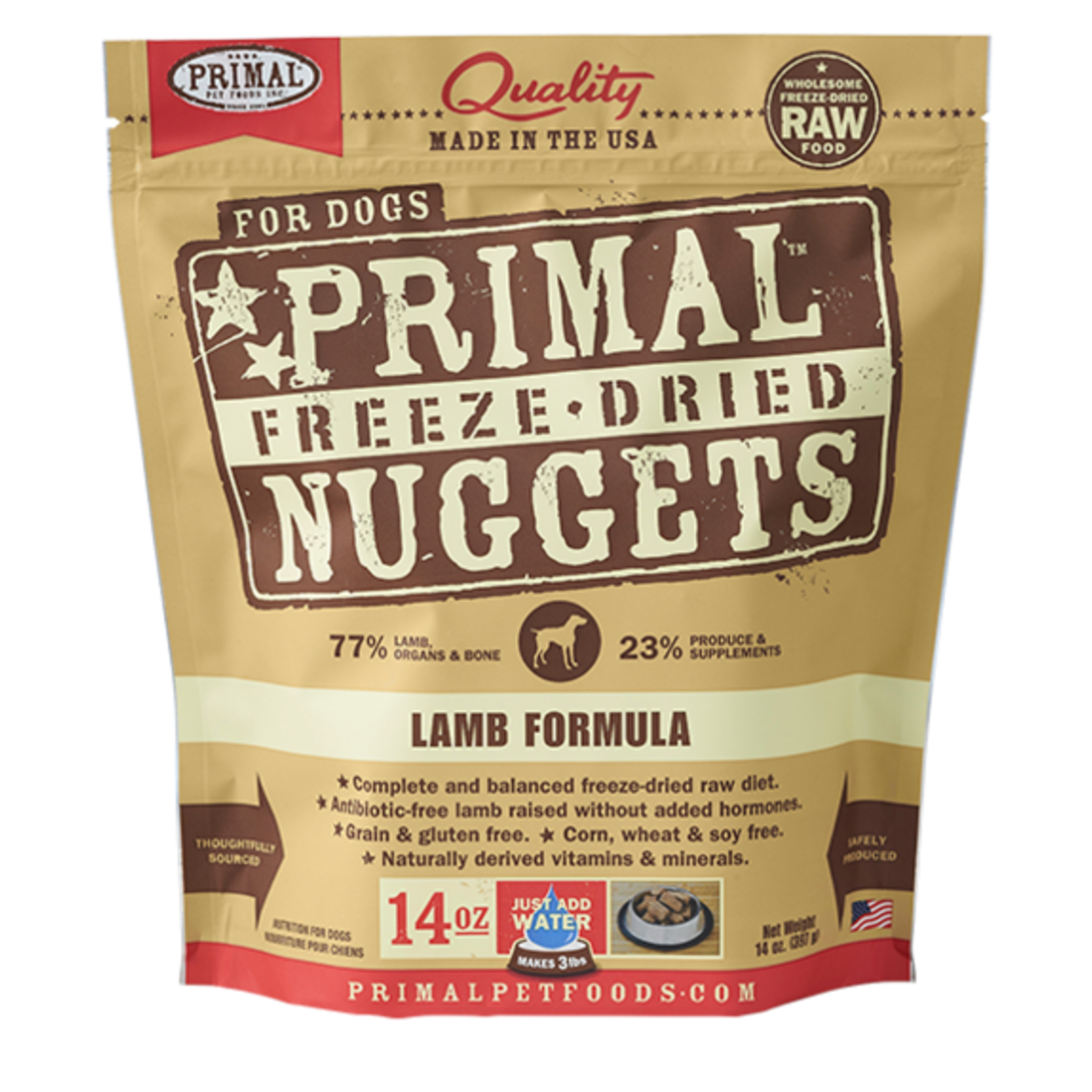 Primal Primal Freeze Dried Raw Dog Food Lamb Formula Nuggets 14oz