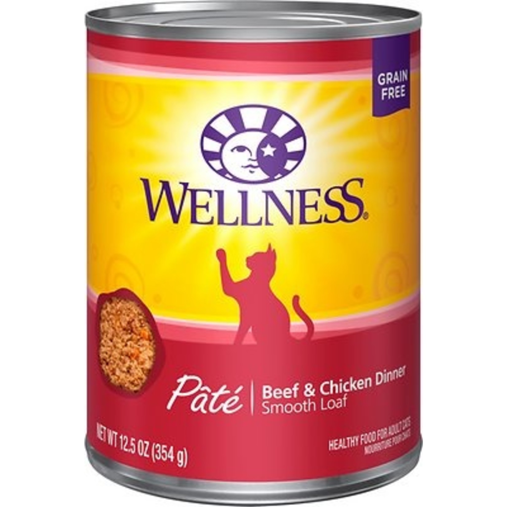 Wellness Wellness Wet Cat Food Complete Health Pate Beef & Chicken Dinner 12oz Can Grain Free